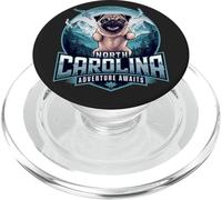 North Carolina Pug Dog Funny Mountain Hiking Diseño al aire libre PopSockets PopGrip para MagSafe