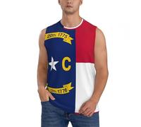 North Carolina State Flag - Camiseta de verano sin mangas para hombre, para entrenamiento, gimnasio, atletismo, correr, entrenamiento, deportes musculares, Negro, XL