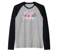 North Carolina Tie Dye Camiseta Manga Raglan