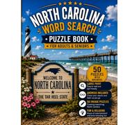 North Carolina Word Search Book for Adults & Seniors: 50 Large Print Word Search Puzzles Featuring the Outer Banks, Blue Ridge Mountains, Great Smoky ... & More (USA States Word Search Series)