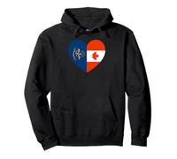 North Dakota and Canada Flags: Heart Shaped Unity Sudadera con Capucha