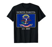 North Dakota Flag 39th US State 1889 North Dakota Native Camiseta