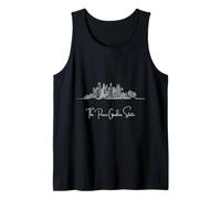 North Dakota Home White Skyline Travel Art Souvenir Camiseta sin Mangas