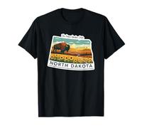 North Dakota Ilustración de Bisonte Camiseta