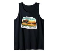 North Dakota Ilustración de Bisonte Camiseta sin Mangas