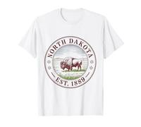 North Dakota Vintage State 1889 Camisa Bisonte Plains Horizon Camiseta