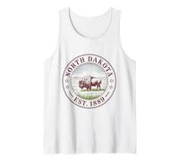 North Dakota Vintage State 1889 Camisa Bisonte Plains Horizon Camiseta sin Mangas