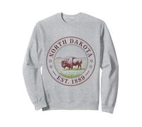 North Dakota Vintage State 1889 Camisa Bisonte Plains Horizon Sudadera