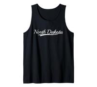 North Dakota Vintage Varsity Style Retro Throwback Design Camiseta sin Mangas