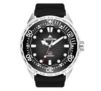 NORTH EDGE Reloj de buceo con energía solar para hombre, resistente al agua hasta 300 m, esfera luminosa, correa de silicona de 45,8 mm, Negro, Deporte
