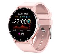 North Edge Reloj Inteligente Táctil Pantalla Redonda HD Correa Silicona, Rosa
