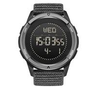 NORTH EDGE Relojes militares para hombre, de fibra de carbono, impermeables, con visualización de fecha, nailon, tácticos, deportivos, minimalistas (correa negra)