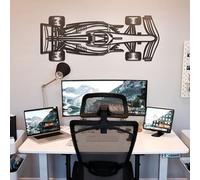 NORTH KAISER Arte Pared Metálico Fórmula 1| Silueta Decoración Mural Carreras Metal F1 Colgar | Escultura Decorativa Auto Deportivo Para Garaje Sala De Juegos Dormitorio (60 x 24 cm)