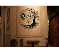 NORTH KAISER Reloj Pared Metal Diseño Árbol De La Vida | Reloj Decorativo Grande | Movimiento Silencioso & Pilas | Reloj Pared para Sala De Estar Hogar Oficina Dormitorio (60 x 58 cm)