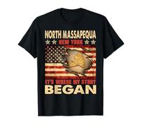 North Massapequa New York USA Flag 4 de julio Camiseta