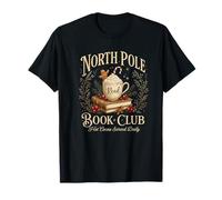 North Pole Book Club Christmas Reading Hot Cocoa Graphic Camiseta