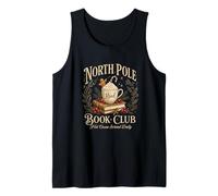 North Pole Book Club Christmas Reading Hot Cocoa Graphic Camiseta sin Mangas