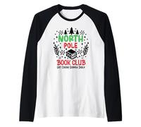North Pole Book Club Hot Cocoa Christmas Reading Bookish Era Camiseta Manga Raglan