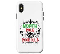 North Pole Book Club Hot Cocoa Christmas Reading Bookish Era Carcasa para iPhone X/XS