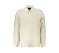 North Sails - Camisa a rayas de lino con cuello francés - Shirts - Hombre - Beige - S -