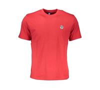 North Sails- Camiseta de Algodón Roja con Logo- Tops- Hombre- Rojo- 2XL- Camiseta de Algodón Roja con Logo