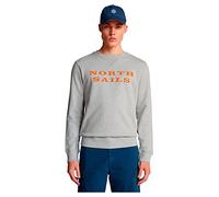 NORTH SAILS Crewneck Sweatshirt W/Graphic Sudadera, Grey Melange, L para Hombre