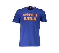NORTH SAILS Elegante camiseta de algodón azul con estampado distintivo para hombre