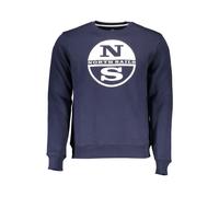 North Sails - Jersey azul estampado con cuello redondo - Sweatshirts & Hoodies - Hombre - Azul - 3XL -