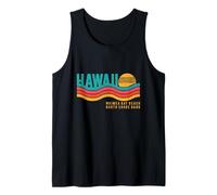 North Shore, Oahu, Bahía de Waimea, Hawái, Puesta de Sol Retro, años 70 y 80 Camiseta sin Mangas