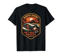 North Shore Surfing The 7 Mile Miracle Vintage Beach Li para Hombre Camiseta