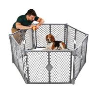 North States MYPET Petyard: 5.5 pies de ancho, corralito plegable personalizable para perros para interiores y exteriores. Fabricado en Estados Unidos. Corral de juego de 6 paneles, puerta para perros