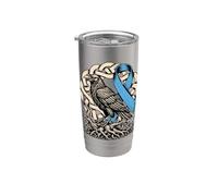 North Viking Norse Raven - Apoya el cáncer de próstata Vaso térmico de acero inoxidable de doble pared