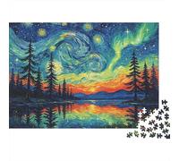 Northern Lights 1000 Piece Puzzles Recycled Starry Sky Senior Puzzles Family Gaming Time Props Party Accesorios de Juego for Adultos and Age 10 Up 52x38cm/1000pcs