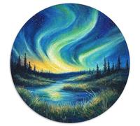 Northern Lights 1000 Piezas Rompecabezas Redondo Desafío Juguetes Puzzle Juegos Intelectuales Niños Adultos 1000pcs (67.5x67.5cm)