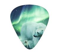 Northern Lights Bear - Juego de 12 pastillas de guitarra adecuadas para tocar guitarras acústicas, guitarras eléctricas, etc.