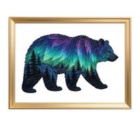 Northern Lights Craft Kit - Wildlife Fabric Art, Pre Cut DIY Sewing Pieces