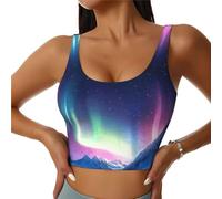 Northern Lights in the Andes Mountains - Sujetador deportivo para mujer, Negro , XXL