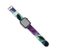 Northern Lights Wolf - Correas de repuesto de silicona para Apple Watch, 38mm/40mm, Acero inoxidable, Amatista