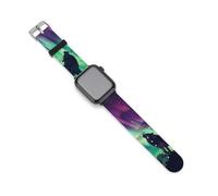 Northern Lights Wolf - Correas de repuesto de silicona para Apple Watch, 42mm/44mm, Acero inoxidable, Amatista