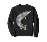 Northern Pike Fish Abstracto Arte Acuático Agua Dulce Sudadera