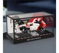 Northlovf Estuche expositor de 3 mm para Lego 10330 McLaren MP4/4 y Ayrton Senna, estuche transparente a prueba de polvo compatible con Lego 10330 (no incluye el modelo) (marco de aleación + pintado)