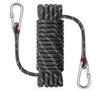 NorthPada 10 mm x 10 metros de cuerda marina para navegación, pesca, rafting, camping, senderismo, caza, amarre, natación, ancla, atraque, rescate, práctica de nudos con gancho negro