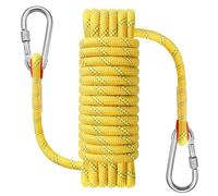 NorthPada Cuerda Nailon Estática para de Escalada, Exteriores, Trabajos Pesados, Trabajos Arboricultura, Anclaje Embarcaciones, Emergencia Rapel, Suspensión Columpios, 10mm x 20 Metros Amarillo