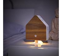Northpoint Caja de sonido natural con diferentes sonidos de pájaros, luz en la parte inferior, recargable, con soporte de pared de madera