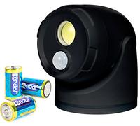 Northpoint Foco LED de pared con detector de movimiento y estaca, 5000 K, blanco neutro, 450 lúmenes, con temporizador, incluye pilas D