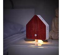 Northpoint Naturaleza Soundbo, pájaro, Canto, Canto de pájaros, Caja, Detector de Movimiento, Sonido de pájaro, luz Recargable con Soporte de Pared, casa de Madera de Cerezo