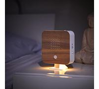 Northpoint Naturaleza Soundbox - Caja de sonido para pájaros, detector de movimiento, luz recargable con soporte de pared, haya cuadrada