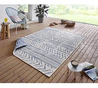 NORTHRUGS Alfombra Biri para interior y exterior, 120 x 170 cm, reversible, resistente a la intemperie, estilo bohemio, diseño vintage, para balcón, terraza, jardín, jardín de invierno, salón,