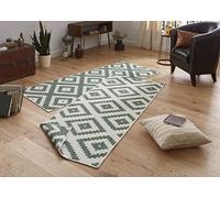 NORTHRUGS Alfombra de exterior reversible de Malta, resistente a la intemperie, diseño geométrico moderno, para balcón, terraza, jardín, jardín de invierno, salón, impermeable, polipropileno, verde,