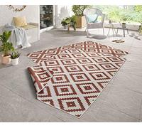 NORTHRUGS Alfombra de exterior reversible de Malta, resistente a la intemperie, diseño geométrico moderno, para balcón, terraza, jardín, jardín de invierno, salón, impermeable, polipropileno, terraza,